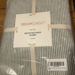 DreamSunset Gray and White Duvet Cover Set full/queen